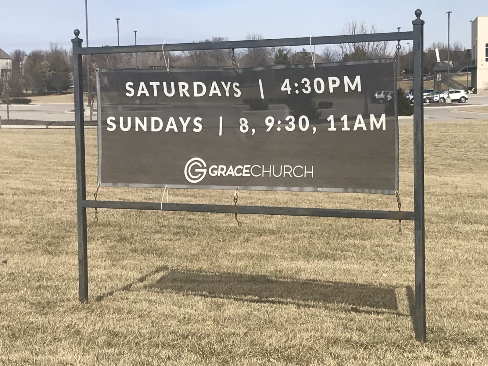 Photo of a Permanent Display sign with temporary message 