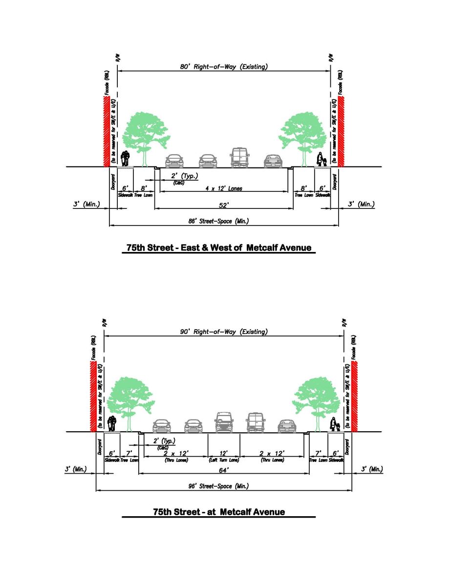 drawing of Major Urban Street Type Specifications