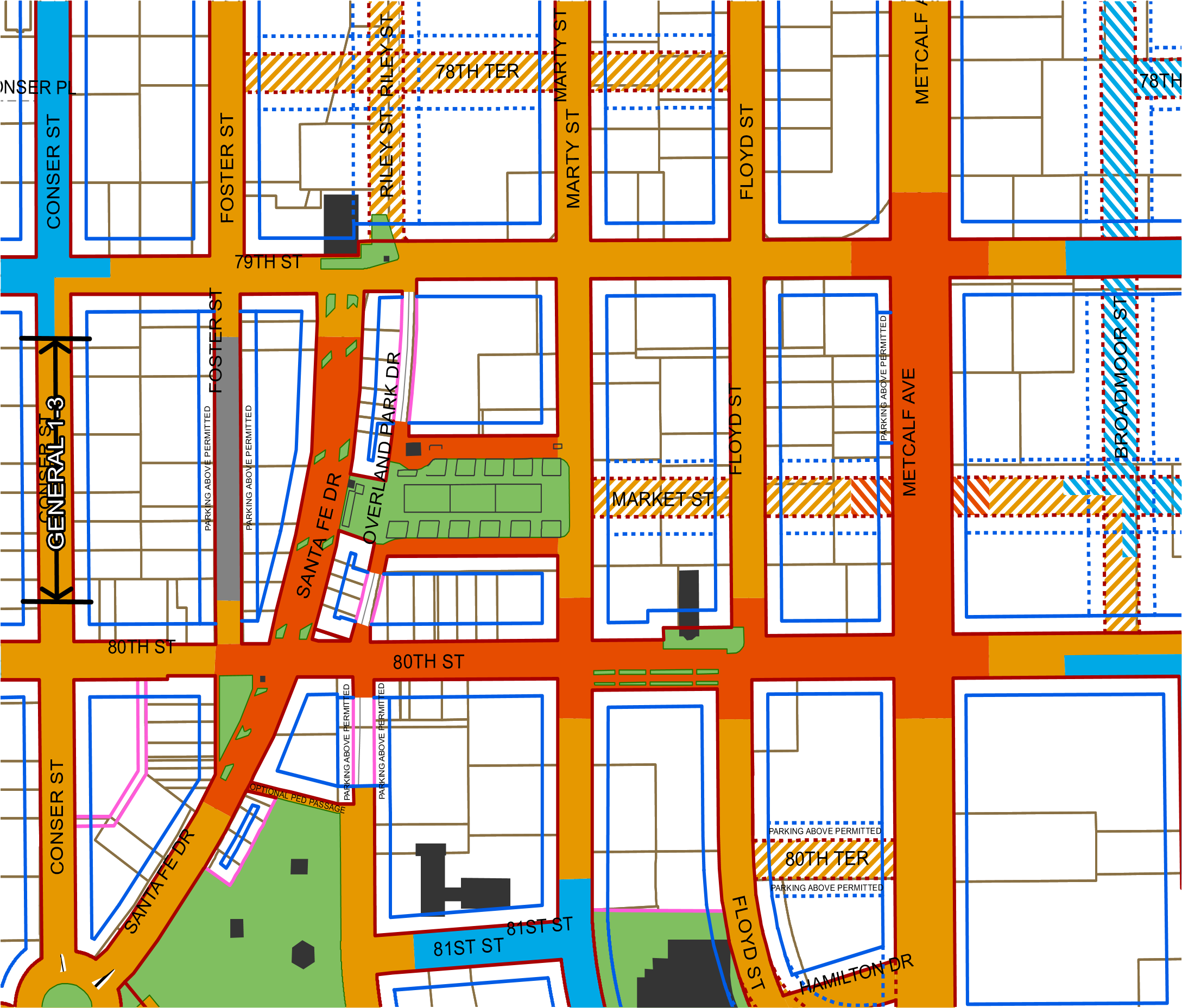 Zoning map detailing the Downtown Form District (DFD) regulating plan and subdistrict boundaries