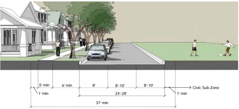 drawing of a Parkway street type