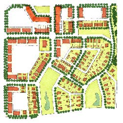 drawing of a mixed-use Center development plan