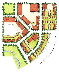 drawing of a mixed-use Center development plan