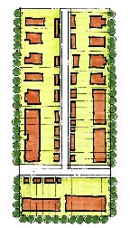 drawing of a mixed-use Corridor development plan