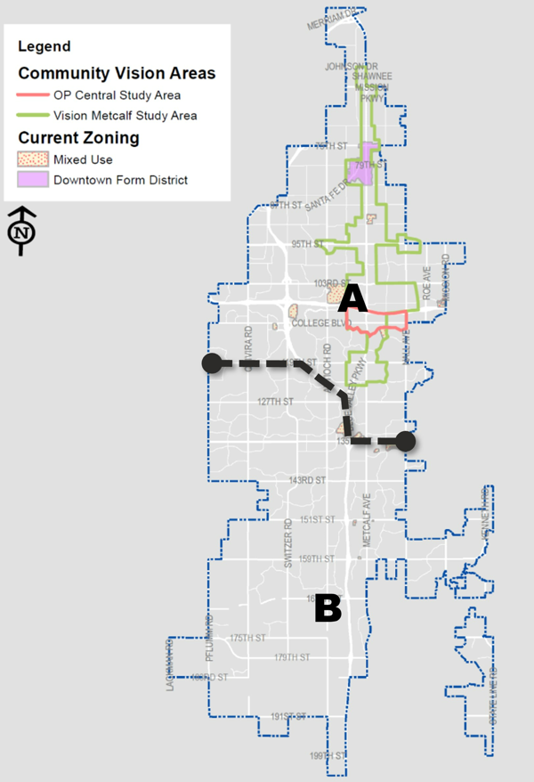 Map drawing of Parking Rates per Zoning areas
