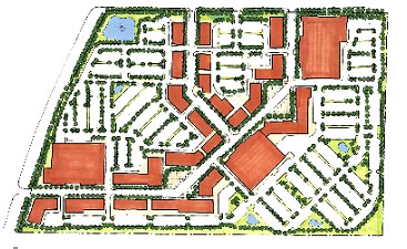 Illustration of Main Street "L" Development Pattern