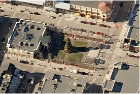 aerial photo of a Town Square 