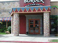 commercial building entrance with individual building character
