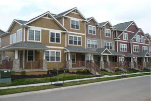 photo of a residential building with offset wall planes
