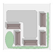 drawing of a Non compact open space