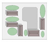 drawing of a Noncontiguous designed open space 