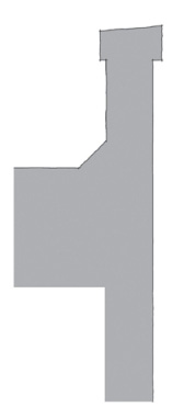 drawing of a simple parapet with stone or brick cap