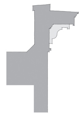 drawing of a parapet with cornice