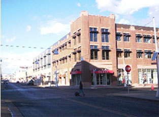 photo of parking garage behind building