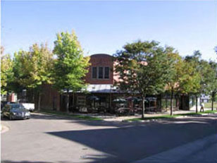photo of mixed-use building district with landscape