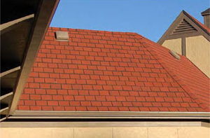 composition shingle roof with simulated shadow line 
